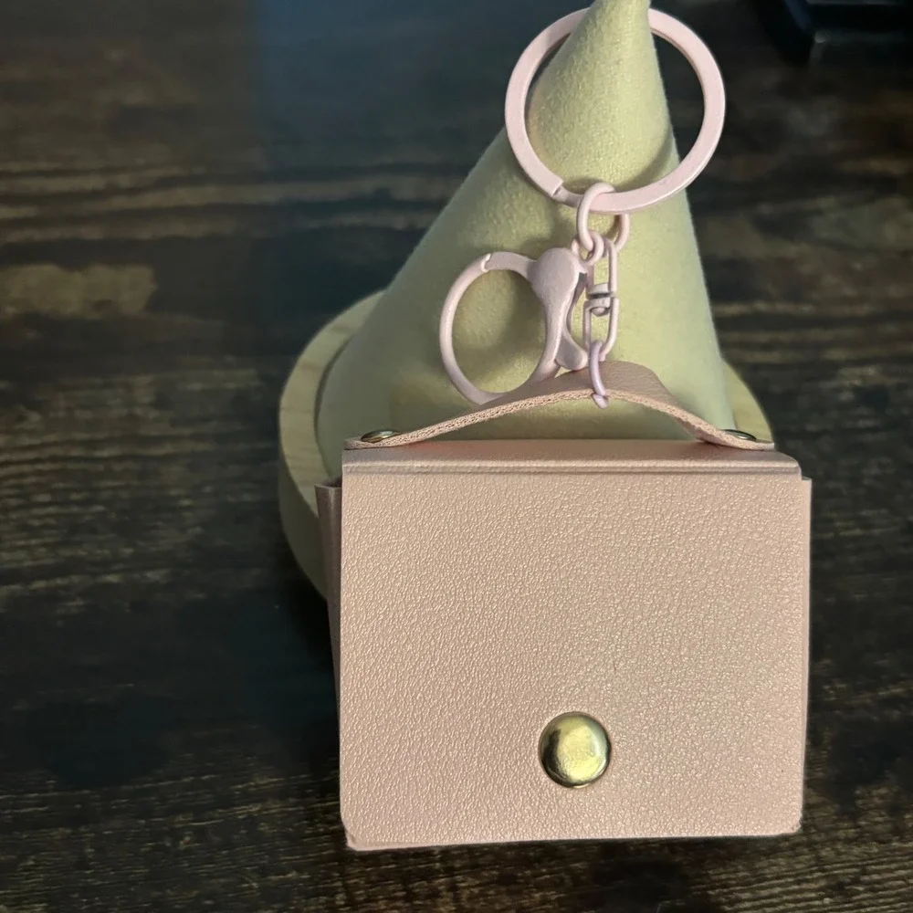 Mini Pink Faux Leather Satchel Keychain Pouch Coin Purse Bag Charm